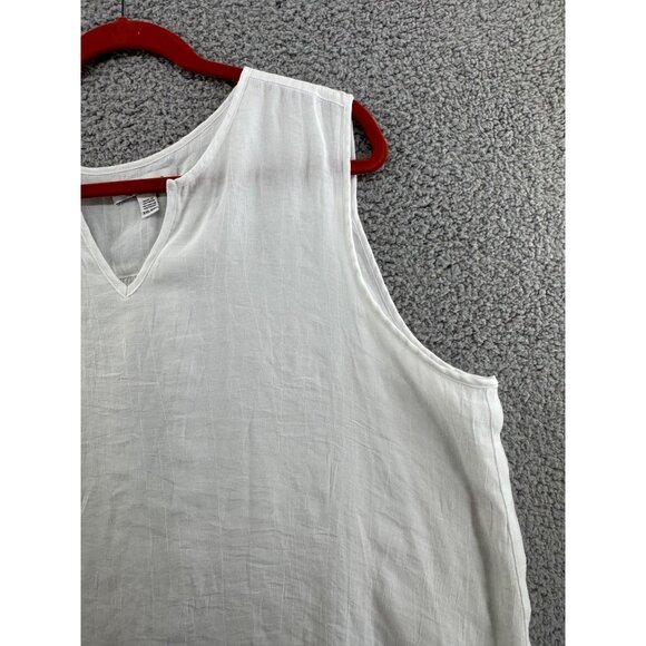 Cristina B Sleeveless White Double Layered Tank Top With V-Neckline Size XXL - Picture 4 of 7